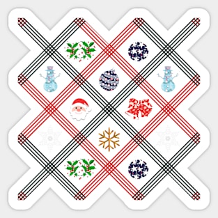 Christmas Ornaments with Crochet Squares Sticker